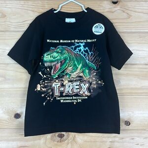 The Smithsonian Institution T Rex Black Short Sleeve Tee Shirt Boys XS (2-4) NEW